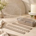 Cake Slicing Guide & Decorating Comb Set – Cake Divider, Frosting Scrapers & Storage Box